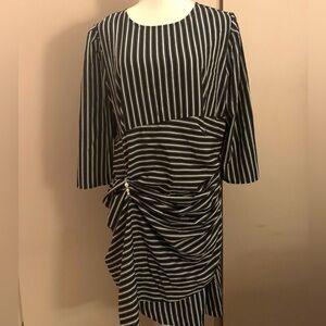 Madison Black and White Striped Dress